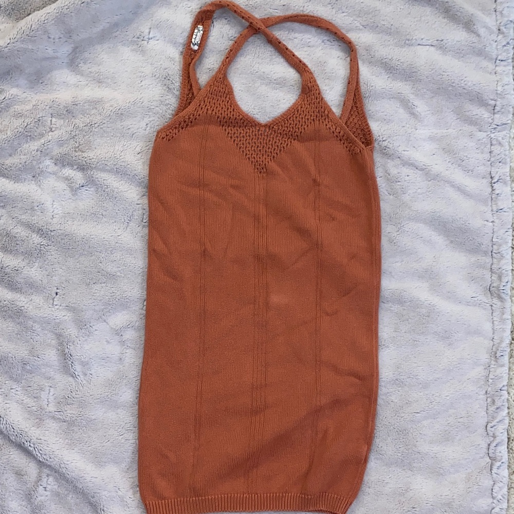 Free People Rust Knit Detail